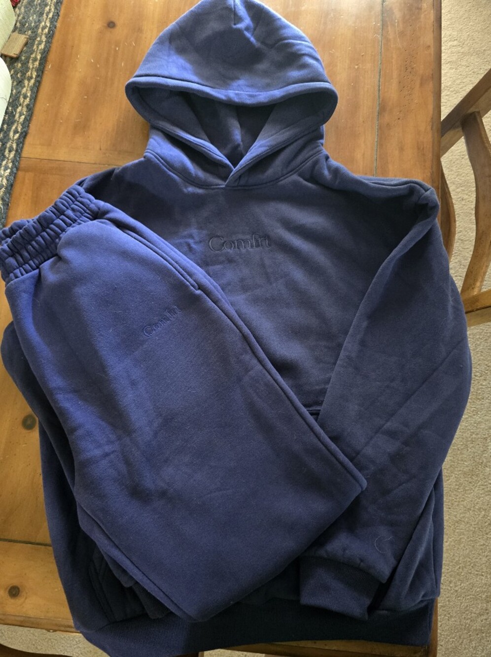 Navy Comfrt Jogger Pants And HOODIE MEDIUM